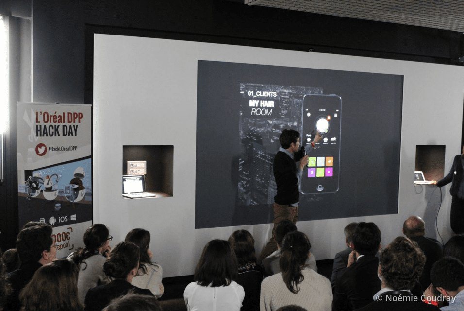 Demonstrating the app to the jury