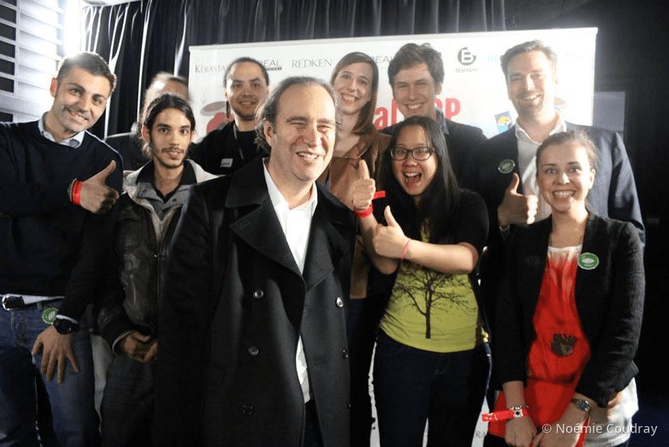 The My Hair Room team with Xavier Niel, founder of École 42