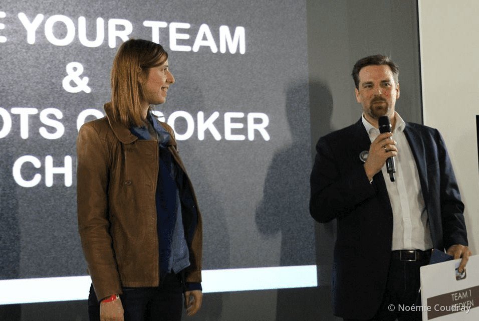 On stage, the Redken team