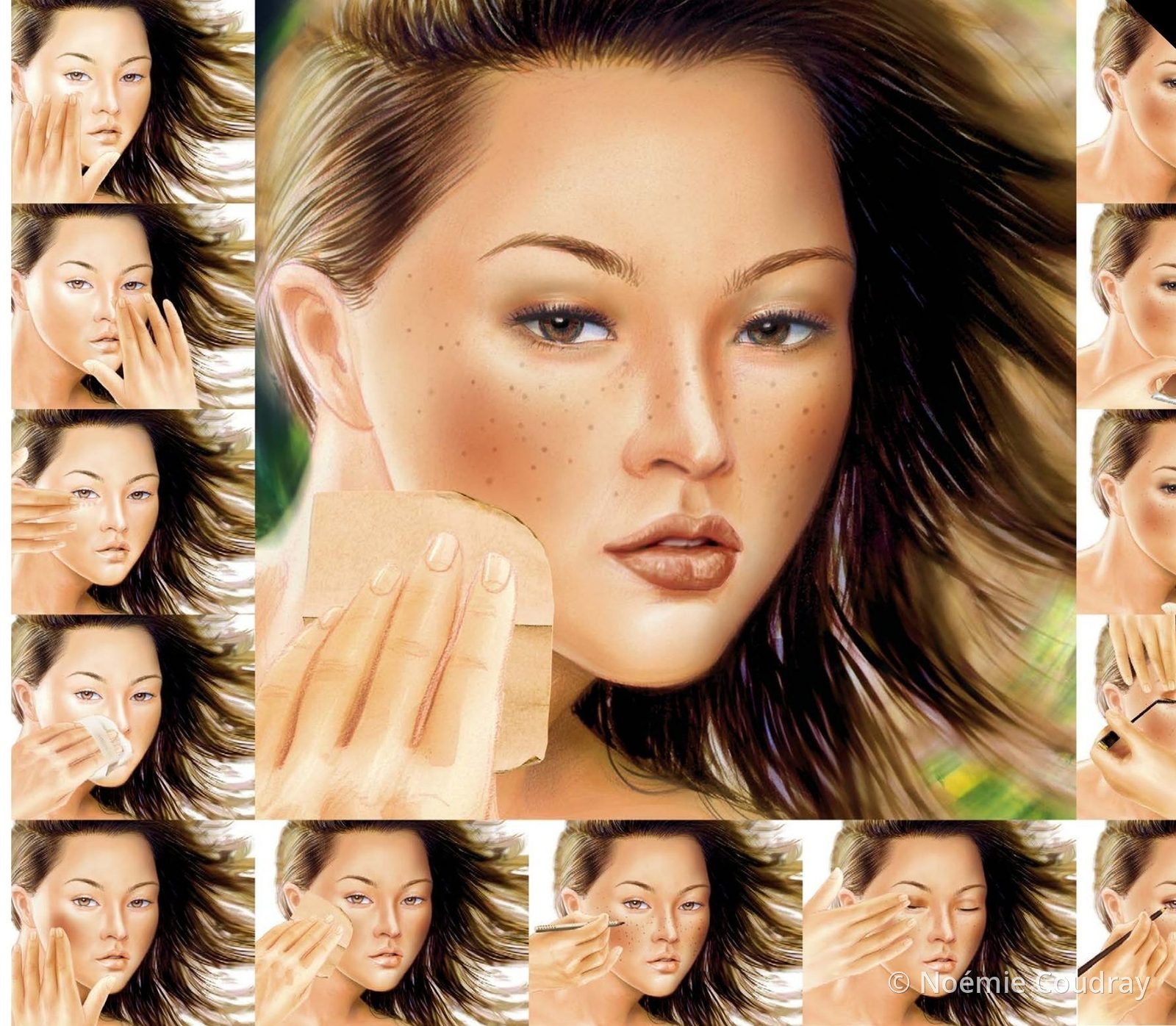 Lancôme hyperrealistic image board: foundation application gestures